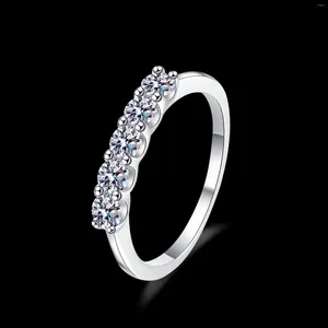 Cluster Rings Trending Jewelry 50 Cents Luxury VVS D Moissanite Diamond Silver 925 Ring For Women