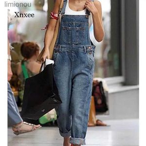 Women's Jumpsuits Rompers Fashion Denim Overall Women Jumpsuit with Pocket Ladies Spring Fashion Loose Jeans Rompers Female Casual PlaysuitL240111