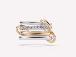 Anéis Spinelli Nimbus SG Gris Designer semelhante novo em joias finas X Hoorsenbuhs Microdame Sterling Sier Stack Ring