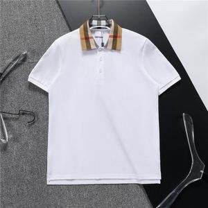 Camisa polo masculina moda masculina gola polo de luxo respirável topo verão camisa de negócios preto e branco tamanho asiático M--XXXL
