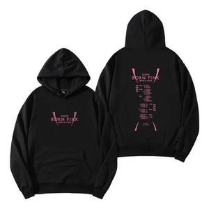 Felpa unisex nera rosa ragazza lettere stampate con cappuccio felpe con cappuccio da donna Y2K casual ragazza pullover tendenza coreana vestiti top
