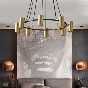 Chandeliers Retro LED Loft Iron Gold Chandelier Modern Lustre Spot For Living Room Vintage Home Decor Hanging Lighting Fixture