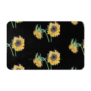 Solrosor av Ash 3D Soft Non-Slip Mat Rug Carpet Foot Pad Sunflowers Original Art Independent Artist Bright Yellow 240111