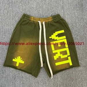 Herren-Shorts mit Batikmuster, VERTABRAE-Sweatshorts, Männer und Frauen, gewaschene Kordelzug-Reiterhose, Vertabrae-Jogginghose, Herren-Shorts, Eric Emmanuel Shorts 8527