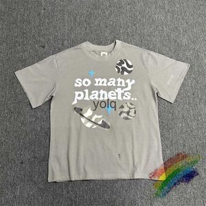 Herr t-shirts 2024ss trasig planet t-shirt för män kvinnor högkvalitativa pu-tryck så många planeter t-shirt toppar teeyolq