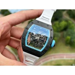 Designer Men Luksus zegarek Richa Milles RM055 Automatyczny ruch mechaniczny gumowe paski z włókna węglowego Wodoodporne z pudełkiem W2GF