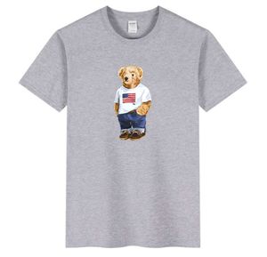 2023 Брендовые рубашки поло с медведем Мужские футболки дизайнерские рубашки Спортивная летняя хлопковая мода мужские женские футболки Черная роскошная одежда 85