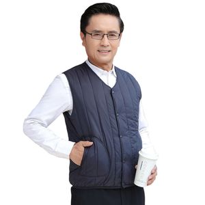 Middle Aged And Elderly Men's Cotton Jackets, Men's Cotton Vests, Light And Thin Tank Tops, Plush Insulation, Lightweight Autumn And Winter Clothing