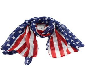 Sciarpa vintage con bandiera americana USA 15070cm Stelle e strisce patriottiche Sciarpe con bandiera americana Uomo Donna Sciarpa in chiffon pentagramma Avvolge GGA377722229