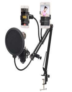 Micrófono de grabación profesional suspensión Boom brazo de tijera soporte de micrófono soporte para K Song con soporte para teléfonos 6711591