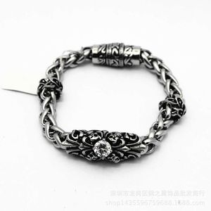 Designer CH Bracelet for Men Chromes Domineering Titanium Steel Female Diamond Inlaid Ghost Head Magnetic Heart Jewelry Chain Bracelets Classic Bangle 9OCH
