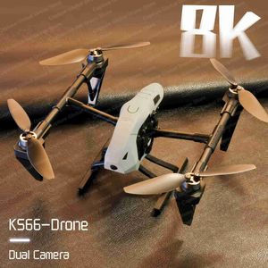 Drony Nowe KS66 Mini Drone 4K Profesinal 8K HD Dual Camera 5G WiFi szeroki kąt przepływu optycznego Lokalizacja bezszczotkowania RC Quadcopter