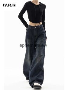 Kvinnors jeans byxor capris y2k vintage hög midja harajuku lös koreansk mode grunge bred ben överdimensionerad denim byxor kvinnliga kläder