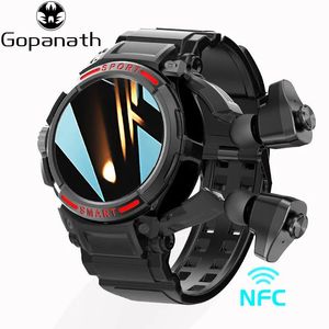 Relógios Esportes Assista 2023 Novo Moda Smart Watch Men Tws sem fio Music Player Monitor de freqüência cardíaca Touch Full SmartWatch+Ear