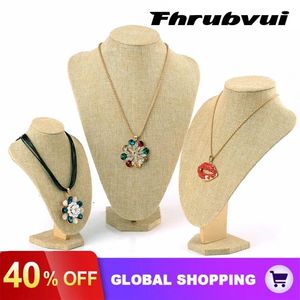 Display Linen Portrait Jewelry Display Halsband Display Rack Stand Holder Jewelry Mannequin Byst Pendant Necklace Window Display