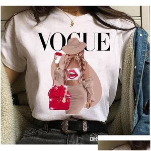 Mulheres T-shirt Varejo Plus Size S-3Xl Designer Womens Verão Moda Carta Branca Impressa Manga Curta Tops Roupas Soltas Drop Del Dhqmi