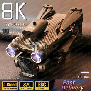 Drones New K9Max RC Drone 4K Professinal With 8K Wide Angle Optical Flow Localization Four-way Obstacle Avoidance Quadcopter Toy Gifts