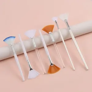 Pincéis de maquiagem Prático Ventilador Facial Escova Macia Máscara Portátil Ferramentas Cosméticas para Senhoras Meninas Conjunto