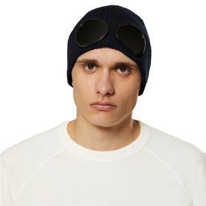 CP İki Lens Gözlük Gözlükleri Moda Sıcak Beanies Erkekler Örme Şapkalar Kafatası Kapakları Açık Kadınlar Uniesex Kış Beanie Siyah Gri Bonnet Goros