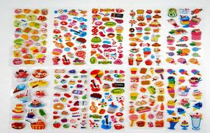 50 sheetslot Mini Cartoon Puffy Stickers Children Dress up Animal Fruit Classic Toys for Kids Girls School Teacher Rewards 1097 V2142693