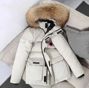 Męskie puszki parkas kanadyjski gooisse płaszcz zimowy grube ciepłe kurtki ubrania robocze kurtka na zewnątrz zagęszczony moda utrzymywania para na żywo wysokiej jakości