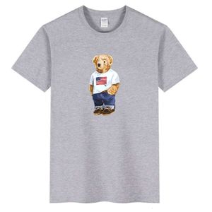 2023ブランドベアポロシャツメンズTシャツデザイナーシャツスポーツサマーコットンファッションメンズ女性ティーブラックラグジュアリー服ダンク155