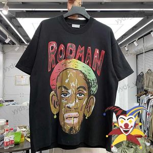 Homens camisetas Graffiti Rodman Imprimir Hip-Hop T-shirt Homens Mulheres Camiseta Tops Tee T240112