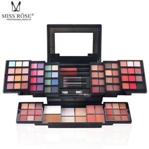 Conjuntos de paleta de sombra conjunto de maquiagem com escova matte shimmer batom reparação pó bronzer blush profissional compõem kit