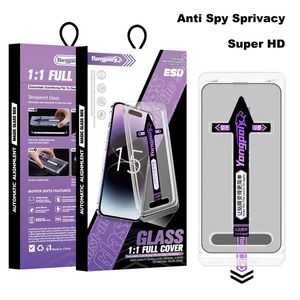 Remoção automática de poeira Fácil alinhamento Fit Anti Spy Privacy Protetor de tela para celular para Apple para iPhone 15 Pro Max 14 13 12 11 X Protetor de tela com fácil instalação