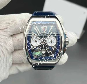 APF Factory Men's Chrono RG ABF Best Edition Blue Teksturowana tarcza na niebieskim nylonowym pasku 7750 Automatyczny ruch chronografu