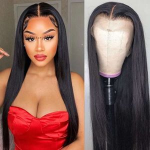 12A RAW INDIAN HD WIG BRAZILIAN Virgin Swiss Spets Frontal Bone Straight Human Hair Wigs For Black Women