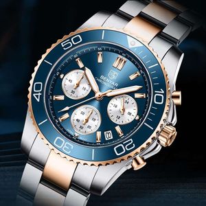 Multi Funkcjonalny kod biegowy Wysokiej klasy sport sportowy Waterproof Waterproof Steel Band Men Watch