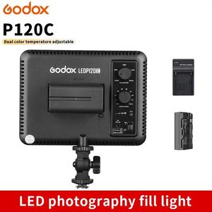 Kameror Godox LED Light Ultra Slim P120C Studio Continuous 3300K ~ 5600K LED Video Light Lamp med batteri för kamera DV -videokamera