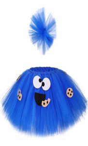 Cookie Monster Girls Tutu Scirt Set Fluffy Blue Kids Girls Tiulle Spódnica Dziecko Party Birthday Spódnica Tutu Girl Halloween Costume 211033799125