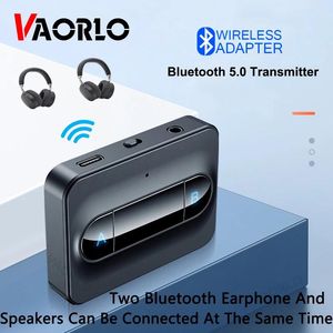 Adapter Vaorloポータブルオーディオトランスミッター5.0 Bluetooth 3.5 mm Aux Jackステレオ音楽ワイヤレスアダプター用テレビイヤホンスピーカー向け