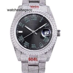 Lyxdesigner 40 Full Diamonds Mens Titta på 6mm Automatisk mekanisk diamant Bezel Waterproof Sapphire Diamondstudded Montre 301G