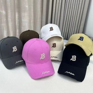 Big Head Circumference Korean Style Women's Letter Ib Embroidery Ripped Hard Crown Baseball Cap Men Ins Fashion ed 240111