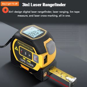 레이저 거리 측정기 측정 레이저 줄 측정기 디지털 레이저 레인지 파인더 디지털 전자 룰렛 스테인리스 5M 테이프 통치자 240111
