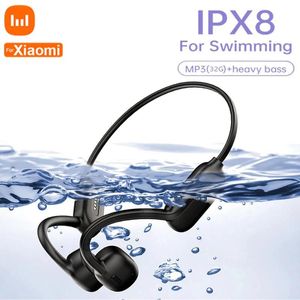 Hörlurar för Xiaomi Bone Conduktion Earphones Bluetooth Wireless IPX8 Waterproof 32G MP3 Spelar hörlurar med mic -headset för simning