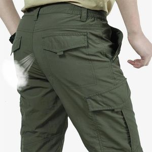 Lekkie spodnie taktyczne mężczyzn oddychające letnie swobodne armia wojskowa długie spodnie męskie wodoodporne szybkie suche spodnie 240111