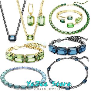 Millenia zirkon kristal yeni takılar setler kolye küpe bilezik satış trendi yeşil yüksek kaliteli lüks cazibe hediye kadınlar için