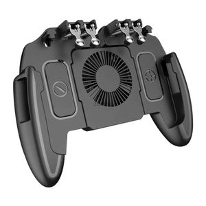 Spelkontroller Joysticks för PUBG Mobile Joystick Controller L1R1 Trigger Gamepad för iOS Android Six 6 Finger Mobile Shooting Gamepad med kylfläkt