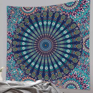 Esteras tapiz indio decoración del hogar escena de ilusión tapiz de Mandala Hippie bohemio decorativo sábana de Yoga cubierta de edredón estera de Yoga