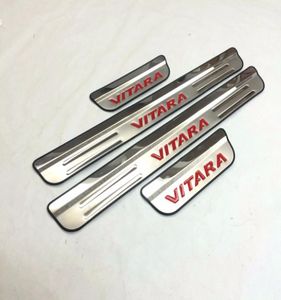 For Suzuki Vitara 2016 Door Sill Protector Pedal Welcome Plate Car External Accessories Sticker 4 PCS Stainless Steel9467152