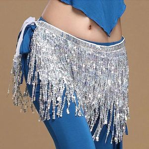 Belly Skirt Sequins Tassel Hip Scarf Waist Chain Belts for Women Belly Hip Scarf Dance Mini Skirt Dancewear Performance Clothes 240112