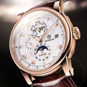 Sun Moon and Stars Fashion Mechanical Adm Multi Hollow Hollow Belt Belt Belt Proof Men S Watch S Watch