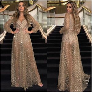 Women's Hollowed Out Sexy V-neck Backless Gold Woman Clothes Classic Party Dinner Dance Wear Ladies Beauty Dress S~2XL 240112