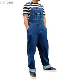 Herren-Jeans, Herren-Jeans-Overall, Herren-Overall, Overall, große Größe, Träger, gerade Hose, blaue Jeans, weitere Größen 30–48, 50L240111