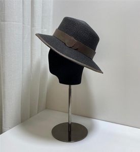 Chapéus de palha masculinos e femininos de alta qualidade moda clássico respirável chapéu plano cor pura cabido casual couro resistente ao sol decorativ1497796