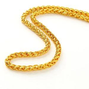 24K Yellow Gold Plated Dragon Head Rope Necklace For Men Vietnamese Gold Neck Chain Necklace Wedding Engagement Fine Jewelry 240111